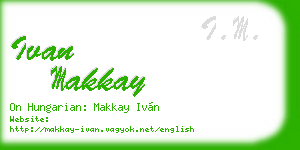 ivan makkay business card